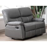 Canap 2 places relax en simili gris canby
