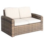 Canap� 2 places r�sine rattan synth�tique selenim beige - hesp�ride