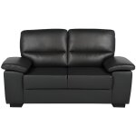 Canap 2 places en simili - cuir noir - beliani - vogar - confort moelleux - design contemporain