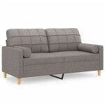 Canap 2 places - taupe - 140 cm - tissu 100% polyester - design contemporain - housses dhoussables