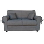 Canap� 2 places en tissu d�houssable capitonn� verona 150 cm coloris gris tourterelle uni