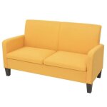 Canap 2 places en tissu - jaune - vidaxl - moelleux - avec accoudoirs - fixe