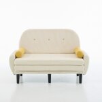 Canap� 2 places en velours c�tel�canap� convertible 2 en 1 canap� - lit dossier r�glabled�montage facilebeige ...