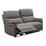 Canap� 25 places relax �lectrique tissu polyester imitation peau gris fonc� - sultan