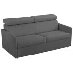 Canapé 3 - 4 places montmartre en microfibre graphite couchage 160cm convertible express matelas 18cm ... Canapé 3 - 4 places montmartre en microfibre graphite couchage 160cm convertible express matelas 18cm ...