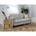 Cosmos - canapé 3 places convertible - couchage quotidien matelas 11 cm - en tissu - gris Cosmos - canapé 3 places convertible - couchage quotidien matelas 11 cm - en tissu - gris
