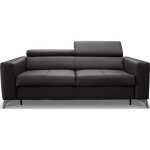 Canap� 3 places convertible en cuir italien de luxe movida noir