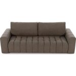 Canap� 3 places convertible et espace de rangement - marron - en tissu de qualit� luxe lazio