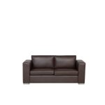 Canap 3 places en cuir marron helsinki - beliani - contemporain - design - fixe - non dhoussable
