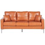 Canap 3 places en cuir pu marron gavle
