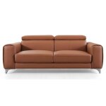 Canap 3 places en cuir zaara - cognac - angle droit