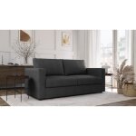 Canapé 3 places - delta - tissu anthracite - convertible semi - express matelas 13cm - 190 x 92 x 90 ... Canapé 3 places - delta - tissu anthracite - convertible semi - express matelas 13cm - 190 x 92 x 90 ...