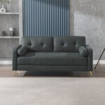 Canap� 3 places fixes en microfibre anthracite - glimar