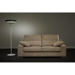 Canap� 3 places palencia - marron - fixe - 96 cm - 203 cm - tissu