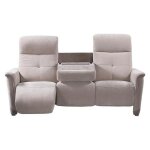 Canapé 3 places relax électrique bloom tissu maillé beige & moka Canapé 3 places relax électrique bloom tissu maillé beige & moka