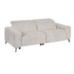 Canap� 3 places relax �lectrique en tissu poils courts style sherpa cr�me - alkane