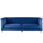 Canap� 3 places en velours bleu marine arvika