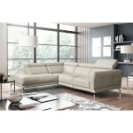 Canap dangle en 100% tout cuir pais de luxe italien 5 / 6 places dalen blanc cass angle gauche