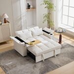 Canap� d?angle 2 places convertible petit canap� avec dossier r�glable port usb porte - gobelets 140. ...