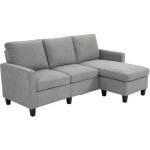 Homcom - canapé dangle - tissu 100 % polyester - 197x139x91cm - gris clair Homcom - canapé dangle - tissu 100 % polyester - 197x139x91cm - gris clair