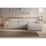 Canap� d?angle ? bouvi ? m�ridienne ? en bouclette ? beige clair ? droite