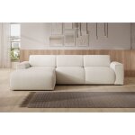 Canap� d?angle ? bouvi ? m�ridienne ? en bouclette ? cr�me ? gauche