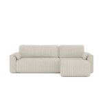 Canap angle capucins convertible velours ctel beige 4 places