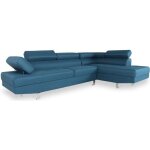 Canap� dangle droit avec t�ti�res relevables charly tissu bleu canard