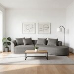 Canap� angle chenille 4 places surdimensionn� assise extra - large profonde forme nuage incurv�e coussins ...