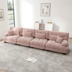 Canap� d?angle convertible 4 places modulable confortable assise profonde canap� - lit chenille