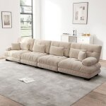 Canap� d?angle convertible 4 places modulable canap� - lit avec assise profonde en chenille vintage