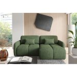 Canap� d?angle convertible 4 places tiara en tissu textur� vert - 250 cm