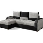 Canap dangle convertible - arte - en tissu et simili de qualit gris et noir 3 / 4 places angle gauche ...