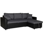 Canap dangle convertible clark 3 places gris chin et noir