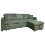 Canap� dangle convertible clark 3 places en velours c�tel� vert