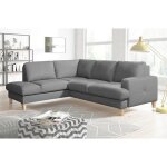 Canap� dangle convertible en cuir italien de luxe 4 / 5 places avec coffre fareli gris clair angle gauche ...