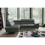 Canap dangle convertible en cuir italien de luxe 5 / 6 places warren ii avec coffre gris fonc angle ...