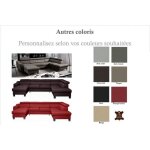 Canap dangle convertible en cuir italien de luxe 7 / 8 places aston couleur personnalise angle droit ...