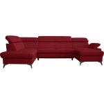 Canapé dangle convertible en cuir italien de luxe 7 / 8 places warini avec coffre rouge foncé angle gauche ... Canapé dangle convertible en cuir italien de luxe 7 / 8 places warini avec coffre rouge foncé angle gauche ...