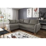 Canap dangle convertible en cuir de luxe italien 5 places conforia taupe angle gauche