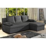 Canapé dangle convertible - gilo - en tissu luxe 3 / 4 places gris foncé angle droit (vu de face) Canapé dangle convertible - gilo - en tissu luxe 3 / 4 places gris foncé angle droit (vu de face)