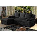 Canapé dangle convertible - gilo - en tissu luxe 3 / 4 places noir angle gauche (vu de face) Canapé dangle convertible - gilo - en tissu luxe 3 / 4 places noir angle gauche (vu de face)
