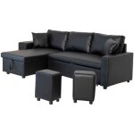 Canap� dangle convertible tony 3 places noir