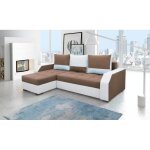 Canap dangle convertible rversible design aris - tissu marron et blanc / pu blanc