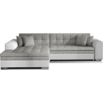 - canapé dangle convertible en tissu gris et simili blanc de qualité 5 places angle gauche (vu de face) ... - canapé dangle convertible en tissu gris et simili blanc de qualité 5 places angle gauche (vu de face) ...