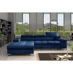 Canap� dangle convertible en tissu luxe 5 places richard bleu angle gauche