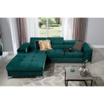 Canap� dangle convertible en tissu luxe 5 places richard couleur vert angle gauche