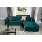 Canap� dangle convertible en tissu luxe 5 places richard vert angle droit