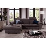 Canap� dangle convertible en tissu luxe marron 5 places angle gauche (vu de face) tresor