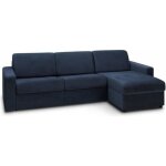 Canap dangle rversible convertible maestro edition velours express matelas 18 cm couchage 140 cm bleu ...